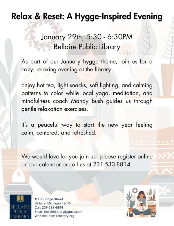 Hygge relaxation event at the Library